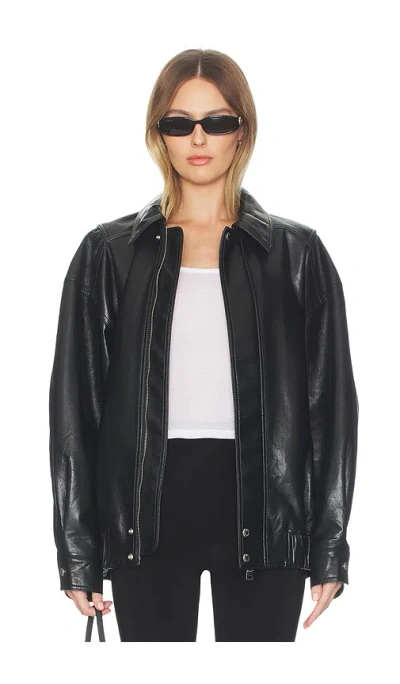 Agolde Aston Bomber Jacket In Black