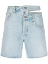 Agolde Broken Waistband Shorts In Blau