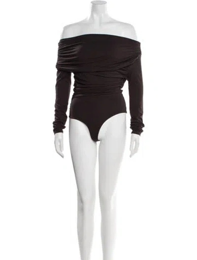 Pre-owned Agolde Asymmetrical Long Sleeve Top In Black