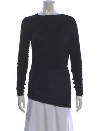 Pre-owned Agolde Asymmetrical Long Sleeve Top In Black