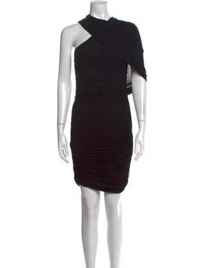Pre-owned Agolde Asymmetrical Mini Dress In Black