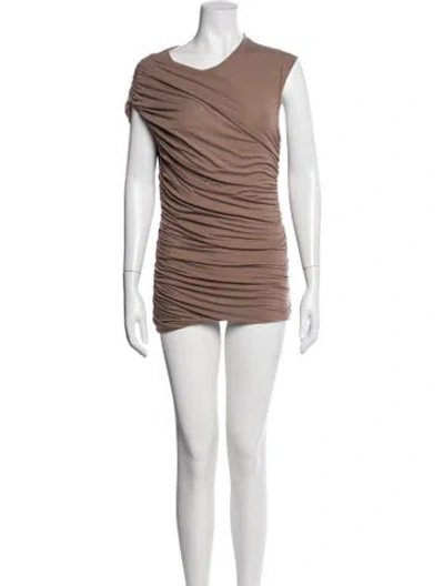 Pre-owned Agolde Asymmetrical Mini Dress In Brown