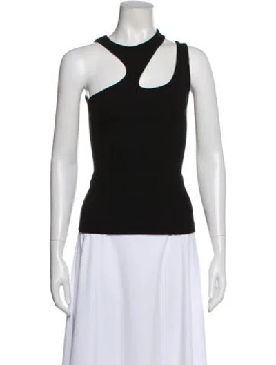 Pre-owned Agolde Asymmetrical Sleeveless Crop Top In Black