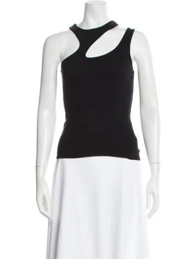 Pre-owned Agolde Asymmetrical Sleeveless Crop Top In Black