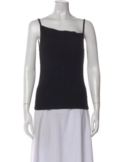 Pre-owned Agolde Asymmetrical Sleeveless Top In Black