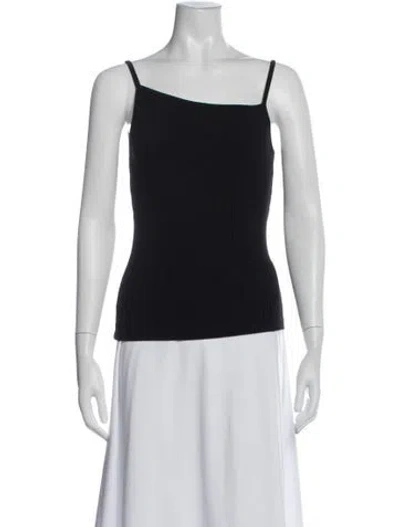 Pre-owned Agolde Asymmetrical Sleeveless Top In Black
