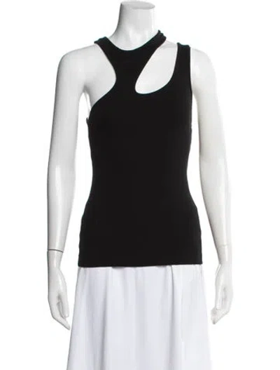 Pre-owned Agolde Asymmetrical Sleeveless Top In Black