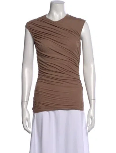 Pre-owned Agolde Asymmetrical Sleeveless Top In Brown