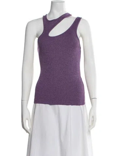 Pre-owned Agolde Asymmetrical Sleeveless Top In Purple