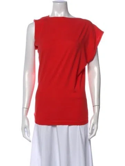Pre-owned Agolde Asymmetrical Sleeveless Top W/ Tags In Red
