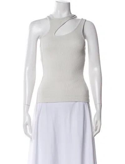 Pre-owned Agolde Asymmetrical Sleeveless Top In White