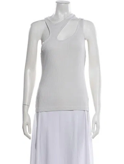 Pre-owned Agolde Asymmetrical Sleeveless Top In White