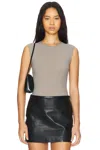 Agolde Aura Sleeveless Bodysuit In Aluminum