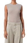 Agolde Aura Cap Sleeve Bodysuit In Aluminum