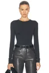 Agolde Aura Long Sleeve Bodysuit In Granite In Granite