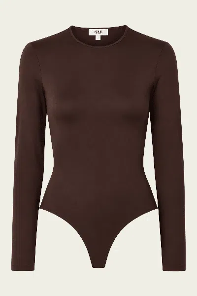 Agolde Aura Long-sleeve Bodysuit In Chocolate In Brown