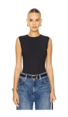 Agolde Aura Sleeveless Bodysuit In 黑色