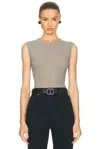 Agolde Aura Sleeveless Bodysuit In Aluminum In Aluminum
