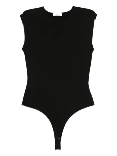 Agolde Womens Black Aura Sleeveless Jersey Bodysuit