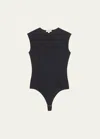 Agolde Aura Sleeveless Bodysuit In Black