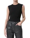 Agolde Nikita Shrunken Muscle Tee In Black In Black