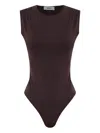 Agolde Aura Sleeveless Bodysuit In Brown