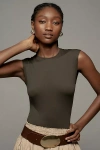 Agolde Aura Sleeveless Bodysuit In Brown