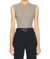 Agolde Aura Sleeveless Bodysuit In Aluminum In Gray