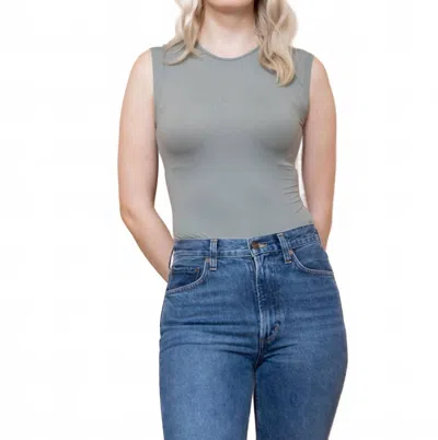 Agolde Aura Sleeveless Bodysuit In Aluminum In Gray