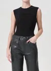 Agolde Aura Sleeveless Bodysuit In Black