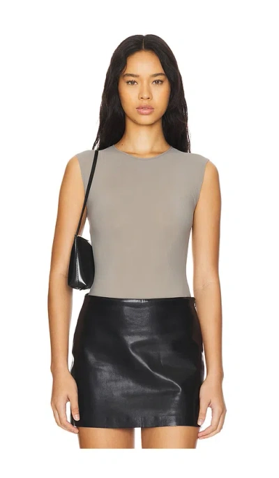 Agolde Aura Sleeveless Bodysuit In Aluminum