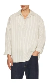 Agolde Aurel Striped Cotton-poplin Shirt In Neutral