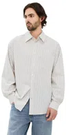 Agolde Aurel Long Sleeve Printed Shirt In Gibbs Stripe