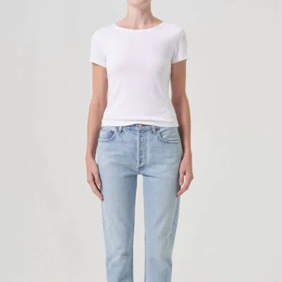 Agolde Austin Straight Leg Jeans In Lost In Gold