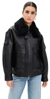Agolde Avril Oversized Leather Jacket In Black