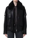 Agolde Avril Leather Jacket In Black