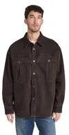 Agolde Long Sleeve Denim Shirt In Umber