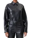 Agolde Aylin Faux Leather Shirt In Detox