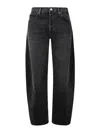 Agolde Luna Curved Leg Jeans In Black