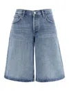 Agolde Light Blue Baggy V-short Bermuda Shorts In Blue
