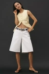 Agolde Baggy V-waist Denim Shorts In White