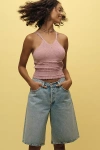Agolde Baggy V-waist Denim Shorts In Blue