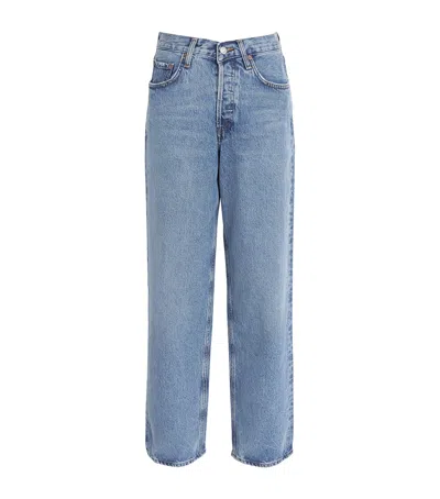 Agolde Baggy V-waist Jeans In Blue