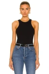 Agolde Ribbed Knitted Sleeveless Top In Black