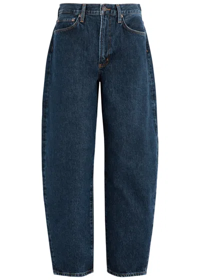 Agolde Balloon Barrel-cut Jeans In Dark Blue