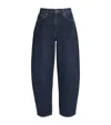 Agolde High Waist Denim Trousers In Navy