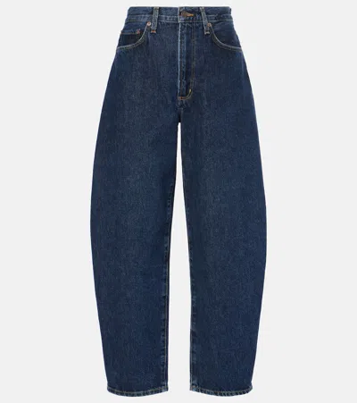 Agolde Balloon High-rise Barrel-leg Jeans In Pendulum (medium Indigo)