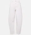 Agolde 'luna' White Jeans With Logo Patch On The Rear And Fringed Hem In White