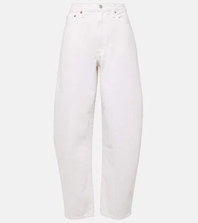 Agolde Dame High Rise Wide Leg Jeans In Fortune Cookie In White