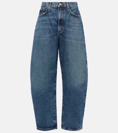 Agolde Kye Cropped Straight-leg Stretch Jeans In Blue